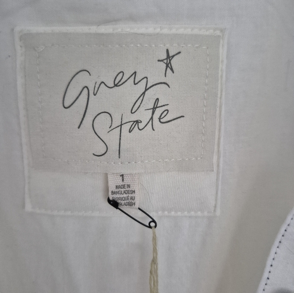 Grey State Blouse Casey Spa White Short Sleeve Collared Size 1 (S) 4-6 N… - Picture 9 of 12